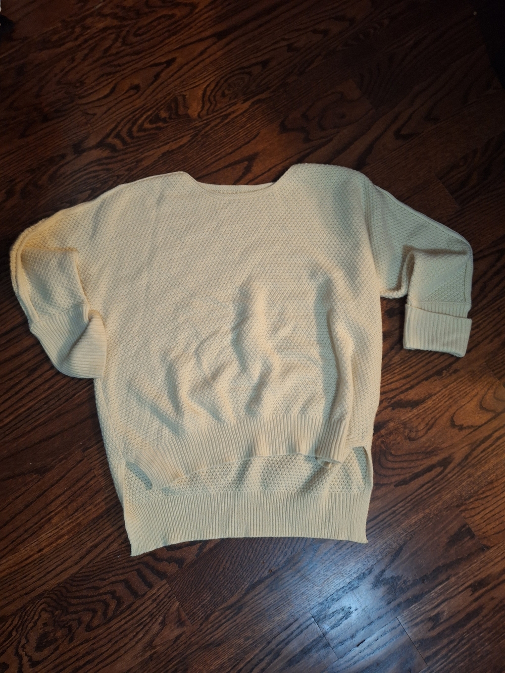 Cream Textured Knit Women’s Sweater